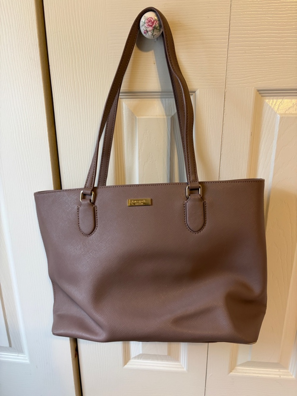 kate spade mauve leather tote